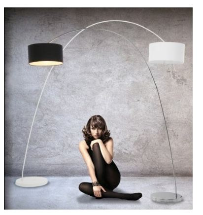 Arc Lamp Lisboa Design black rental in Milan Italy